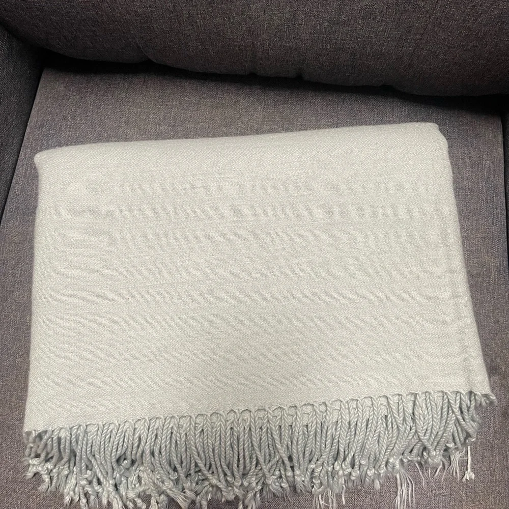 Pottery Barn Hand-Knotted Fringe Throw Blanket